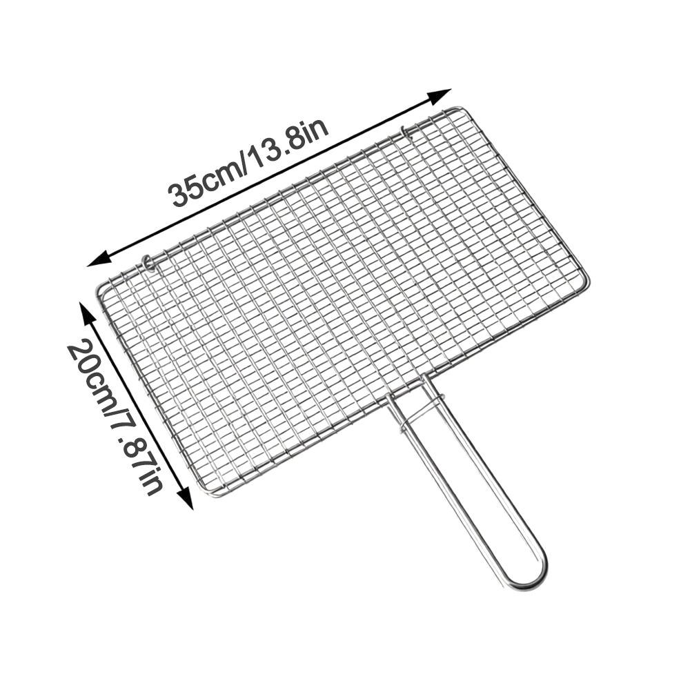 Stainless Steel Fish Grilling Rack Square Double-sided Meat Grilling Rack High Temperature Resistant Thickened Grilled Fish Net