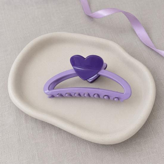 Hair Claw, Heart Design Hair Clip for Women, Stable Grip Back Head Hair Claw for Various Hairstyles Daily Wear Special Occasions