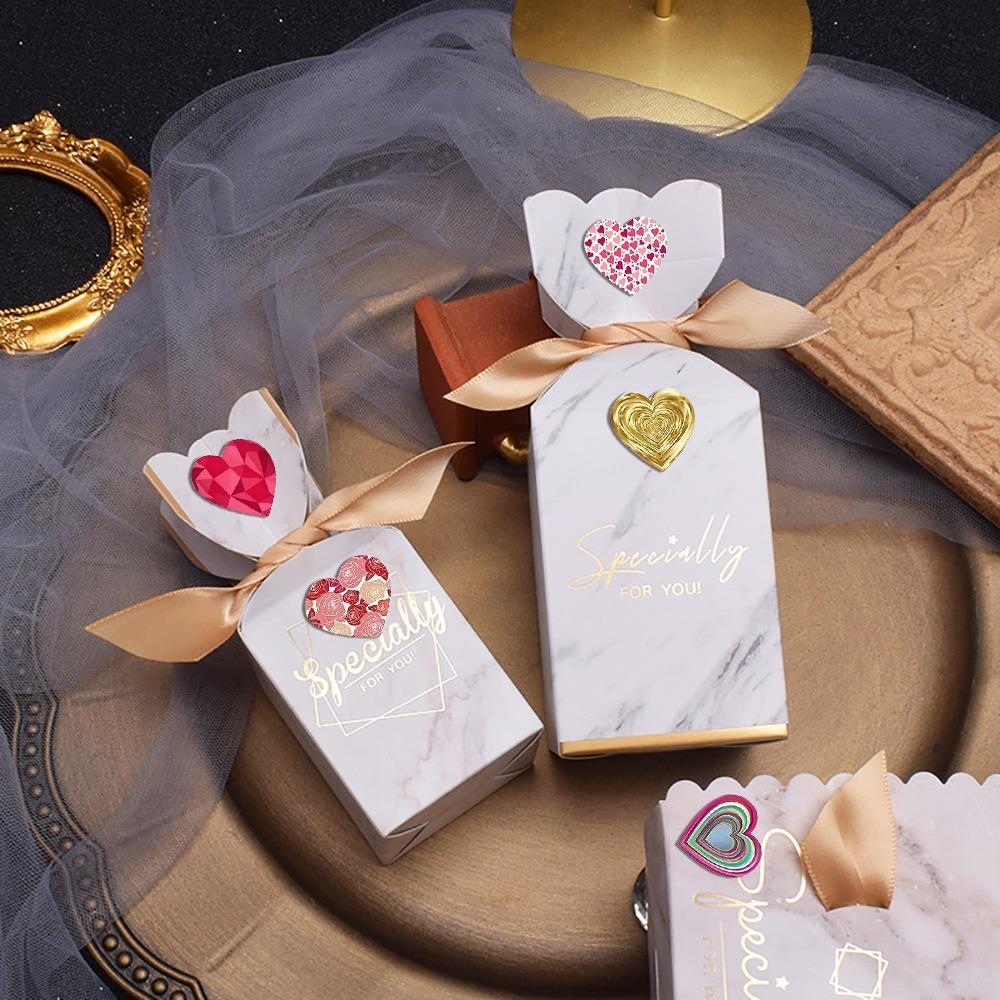 500 шт. красных наклеек с любовью, наклеек в виде красных сердечек, подходят для пар, семей, классов, наград за обучение, подарочных бирок, бумажных конвертов