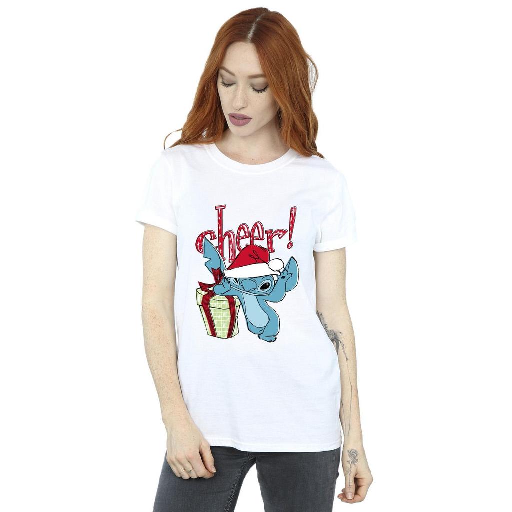 Disney Womens/Ladies Lilo And Stitch Cheer Cotton Boyfriend T-Shirt