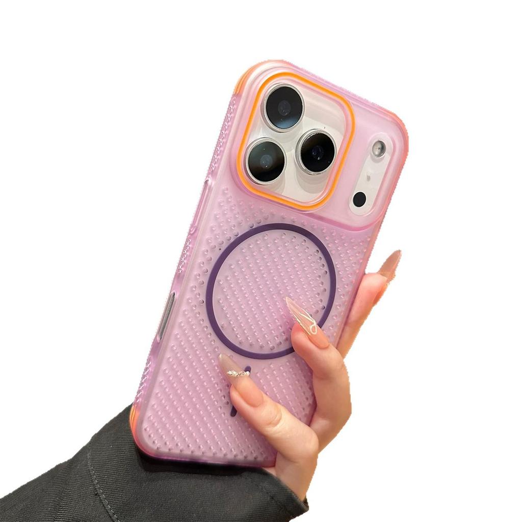 Магнитный чехол-охладитель «Соты» для iPhone 17 Pro Max/16 с двухцветным кольцом
