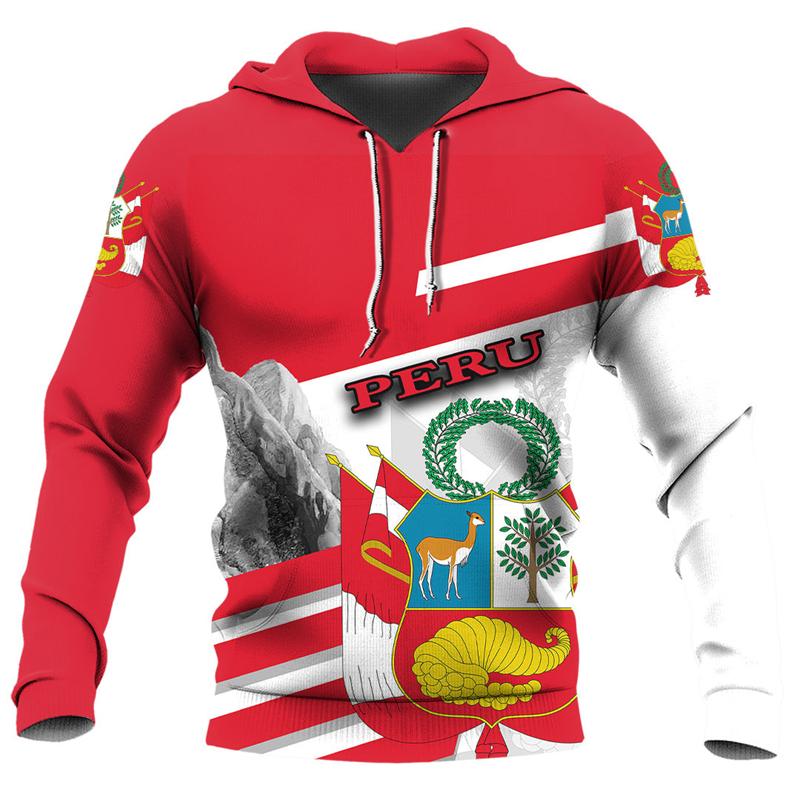 Перу Национальный герб 3D Печать Толстовка Для Мужчин Одежда Мода Спортивные Толстовки С Капюшоном Повседневная Уличная Одежда Длинные Рукава Пуловеры