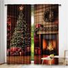 2 шт. Рождественские шторы Рождественская елка Милые зимние праздничные рождественские подарки Снежинки Эльф для гостиной Оконные шторы для дома