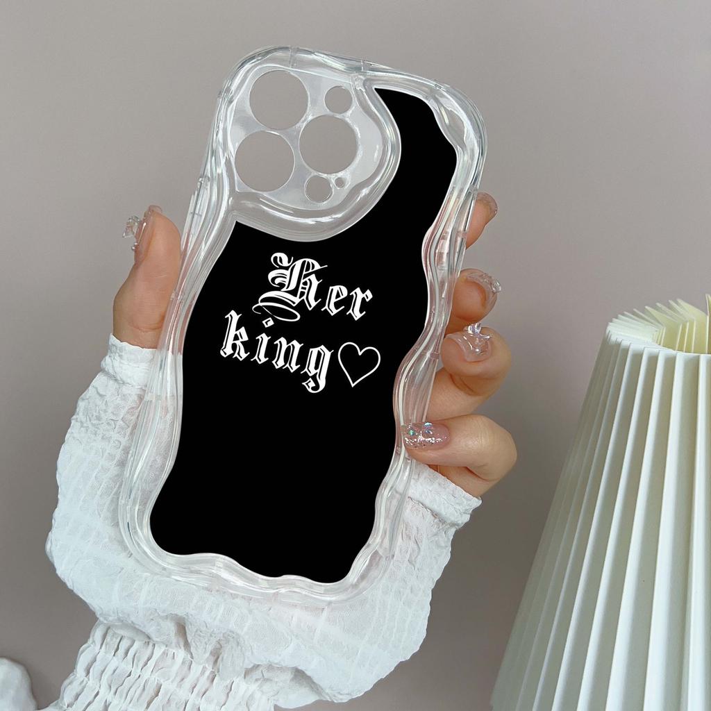 Ae84 King Queen Couple Art защитные чехлы для телефонов Apple iPhone 16 15 14 13 Pro Max 11 12 mini XR 7 8 6s Plus XS Max SE Wave TPU задняя крышка