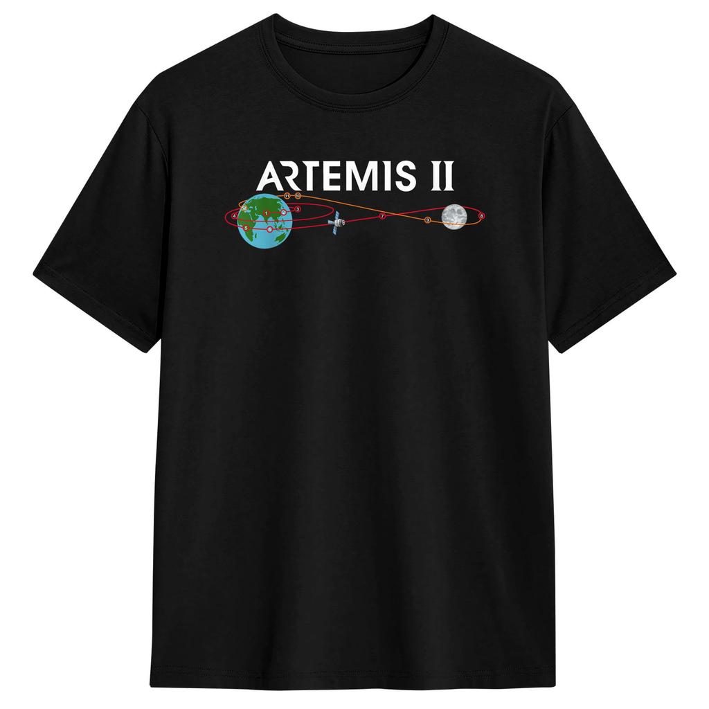 2026 Artemis 2 На Луну Футболка Унисекс и Женская Летняя Хлопковая Одежда Модная С Круглым Вырезом С Коротким Рукавом Уличная Мода