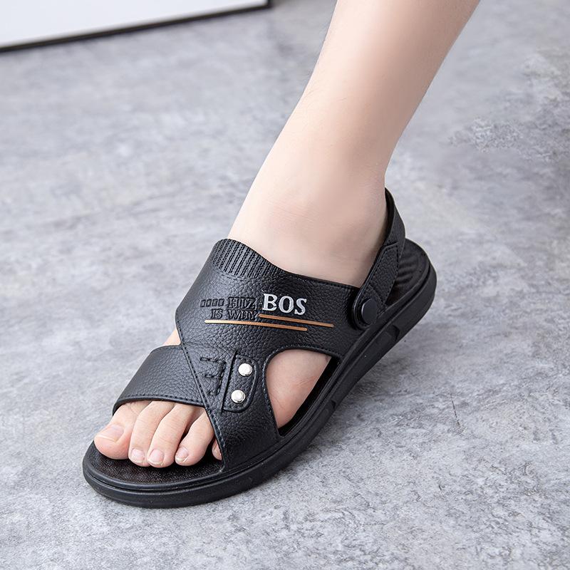 Fashion Men's Summer New Sandals and Slippers Male Thick-soled Leisure Beach Shoes Non-slip Open-toe Breathable Sandal Zapatillas Hombre