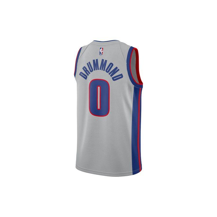 Nike Баскетбольная майка NBA SW Fan Edition Detroit Pistons Drummond 0 Ретро Дышащая Мужская майка Серая 877204-007
