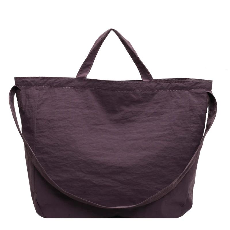 Solid Color Nylon Zipper Product Women's Tote Bag High Beauty Fashion Handbag Sweet Soft Versatile Popular Shoulder Bag