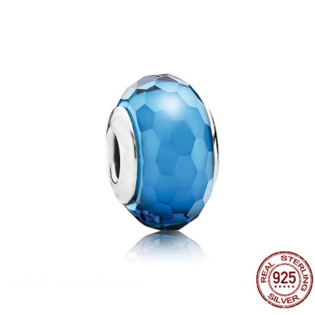 Стерлингового серебра 925 пробы, белый, красный, синий, счастливый четырехлистный клевер, муранское стекло, очаровательные ювелирные изделия, бусины, подходят для милого модного браслета