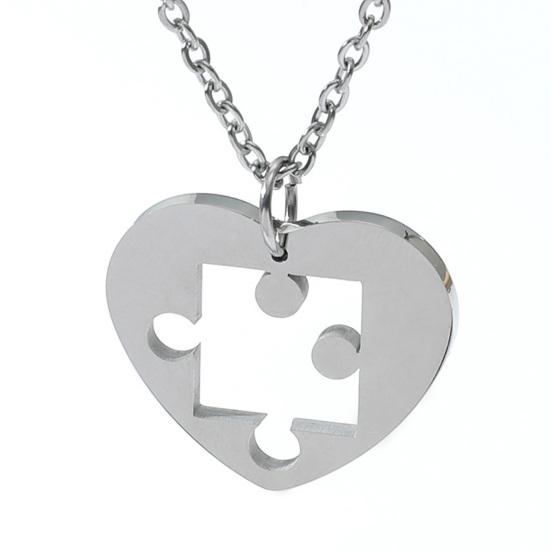 1 пара ожерелья для пар в стиле панк, выдалбливают соответствующие гальваники, значимый подарок, ювелирные изделия, ожерелья с подвеской-головоломкой для пары для свиданий