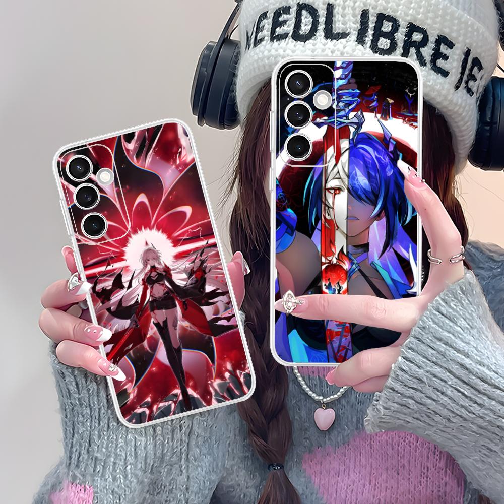 Прозрачный чехол HSR Acheron для Samsung Galaxy S25 S24 S23 S22 S21Plus FE Ultra Цветная задняя крышка