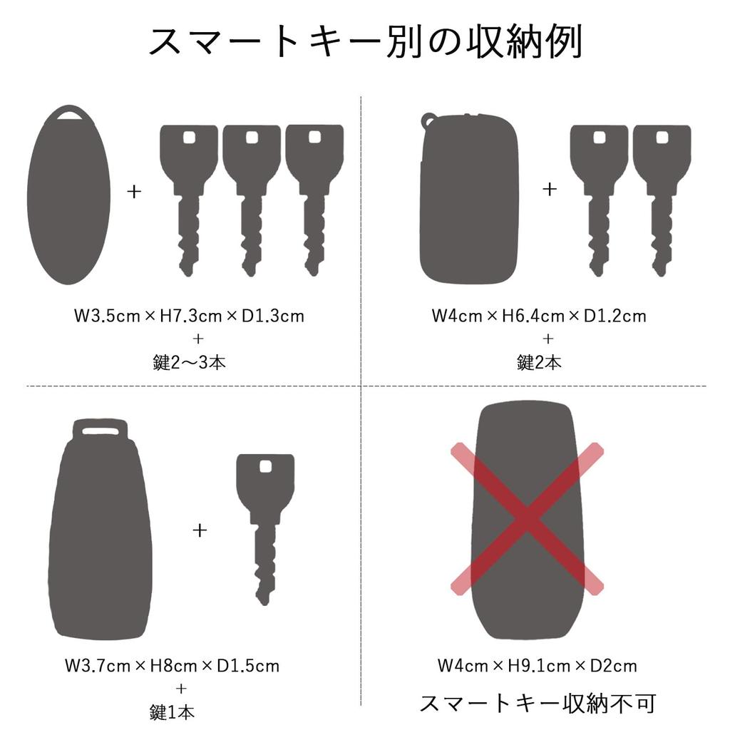 Чехол для ключей Smart Key Case для мужчин и женщин из натуральной кожи Tochigi Leather Smart Key Key Chain Leather Zipper Brand Made in Japan Brown [Porco Rosso] [Black