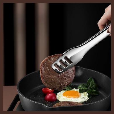 Зажим для барбекю из нержавеющей стали 304, выдвижной трехлинейный зажим для хлеба, щипцы для шведского стола, стейка, кухонные гаджеты, зажим для еды