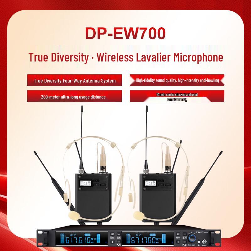 DAIPU DP-EW700 UHF Беспроводная конференц-микрофонная система с двумя гарнитурами (Китайская версия)