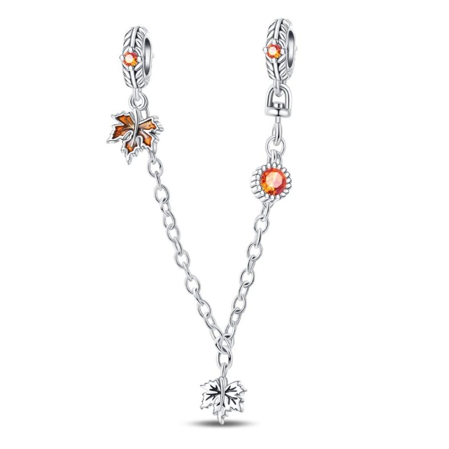 Copper Charm Autumn Series Maple Leaf Squirrel Deer Pendant Beads Fit Original Bracelets Fine Diy Birthday Jewelry