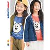 Toothpick Pill and Friends Girls' Autumn Sweatshirt Cartoon Cute Print Pullover Kids Patchwork Top