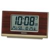Seiko Clock Table Clock Wood Grain Body X X Alarm Clock Radio Digital Step Down Snooze SQ793B Size 7.8 13.5 3.8cm
