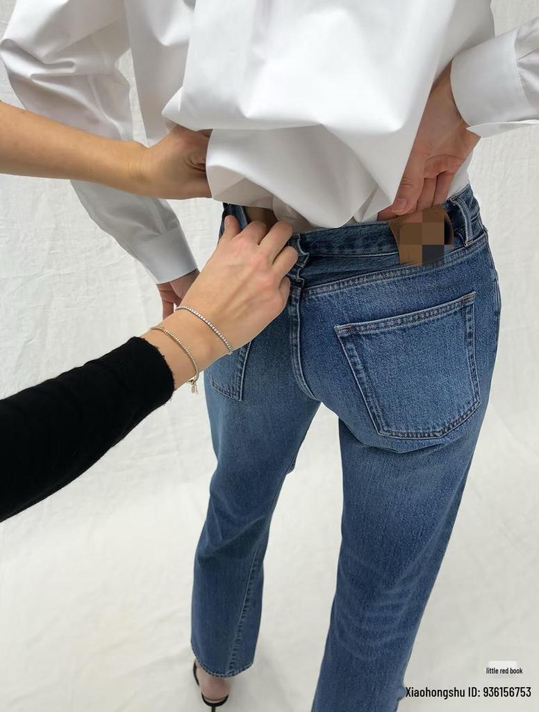 Nordic Niche TOT Original Classic Mid-High Waist Straight-Leg Twisted Seam Washed Jeans