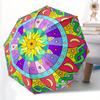 1pc Sunflower Mandala Folding Umbrella , 8 Ribs Casual Durable Lightweight Portable Travelling Umbrella For Men & Women yy250728152