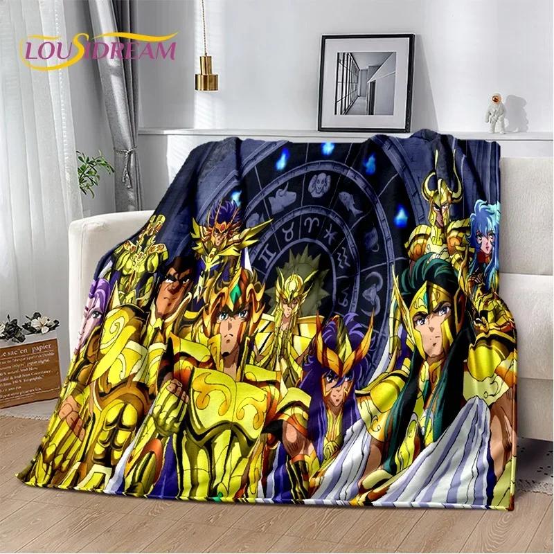 Мягкое фланелевое одеяло из мультфильма Saint Seiya 3D Retro для кроватей, диванов, пикников, пледов для отдыха на свежем воздухе, подарков