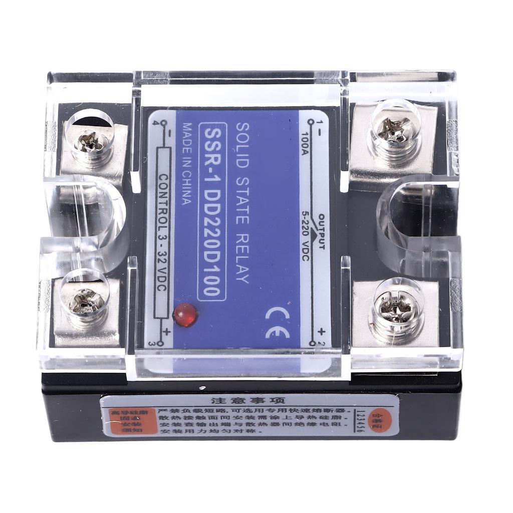 Single Phase Solid State Relay 3 to 32VDC Input 5 to 220VDC Load Solid State Relay Module 100A