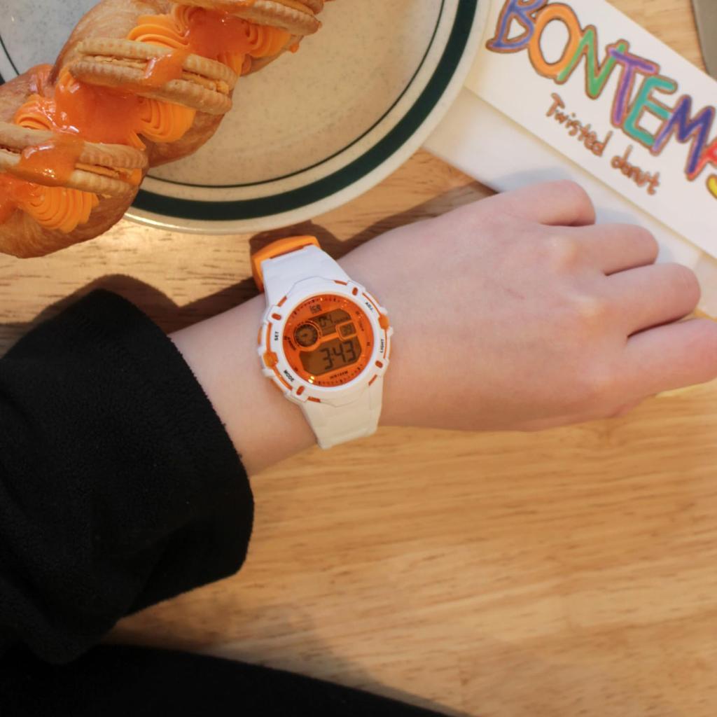 Авторизованный дистрибьютор Ice Watch Часы унисекс 024002 ICE Digit Explorer Белый Оранжевый Маленький Водонепроницаемый Секундомер Будильник Дата День недели GMT