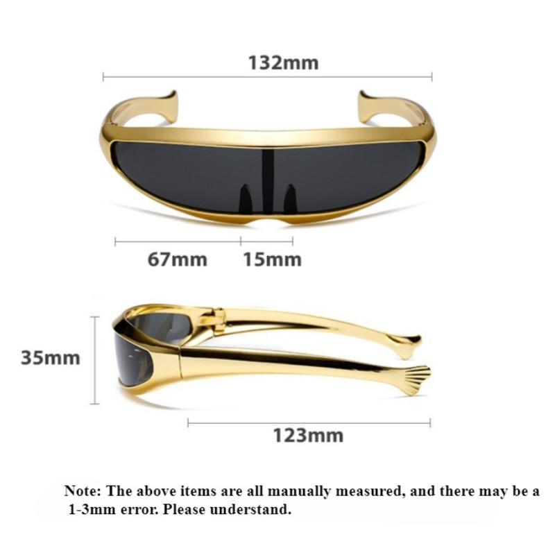 Панк Ретро Функциональные Ветрозащитные Лазерные Солнцезащитные очки Инопланетные Крутые Солнцезащитные очки Устойчивые к УФ-лучам Солнцезащитные очки для Велоспорта/Уличной Фотографии