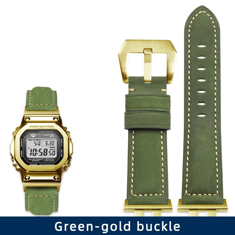 Классический ретро-ремешок из натуральной кожи CrazyHorse Skin для Casio G-SHOCK GMW-B5000 35th anniversary series Модифицированный стиль Мужские часы