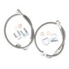 89708 Rear Brake Lines 2PCS Extended Braided- Stainless Steel Fit 4-6in Lift Jeep- Wrangler- JK 2007-2018 Replacement Parts Kit