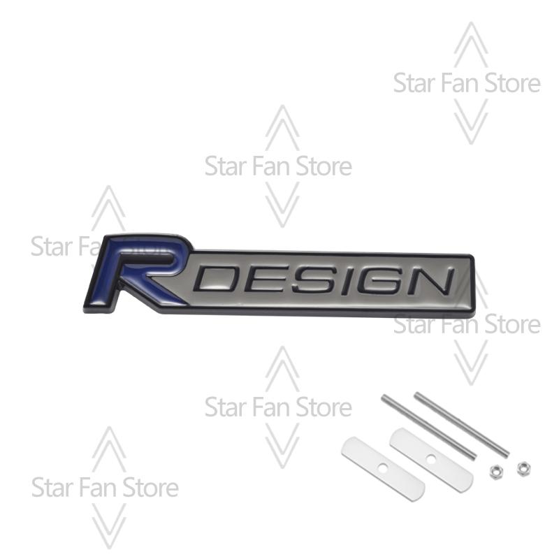 Metal R Design Grille Badge 3D Stickers Car Trunk Body Emblem Decal Car Styling For Volvo S40 S60 S80 V60 XC40 XC60 XC90 V40 AWD