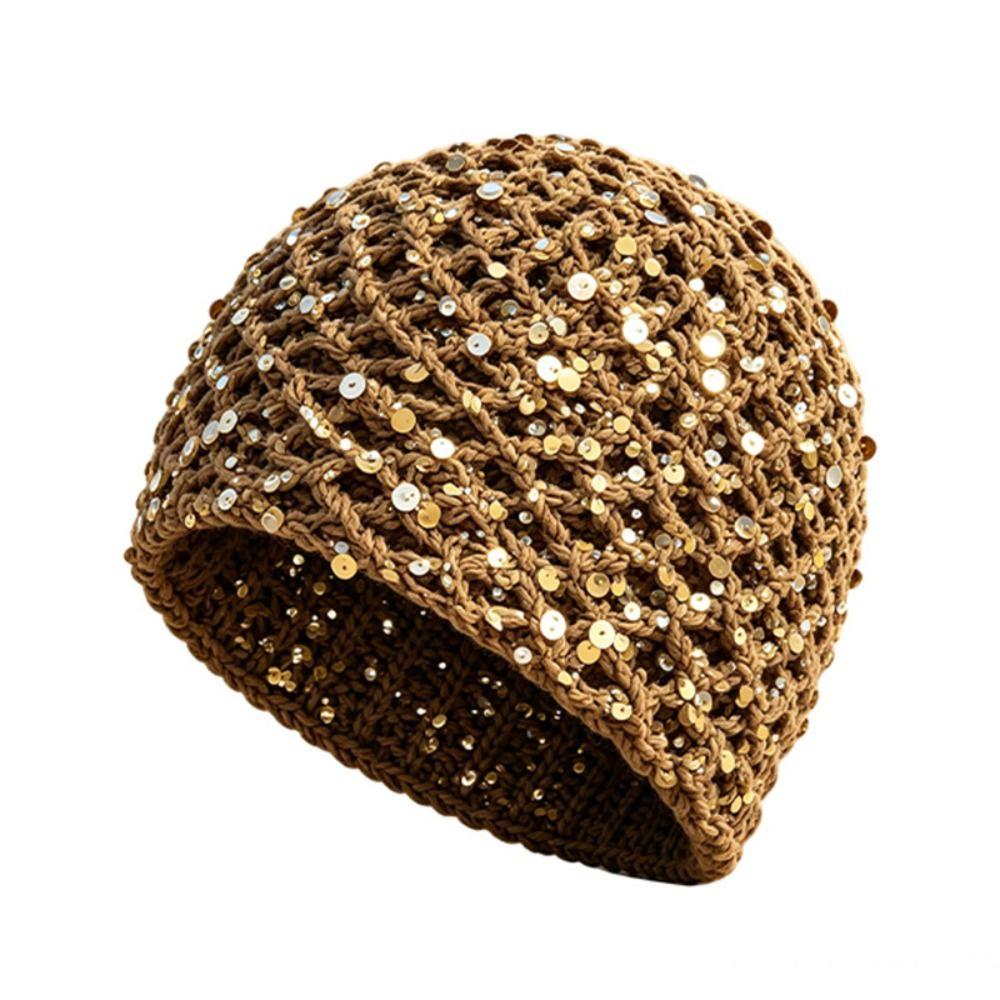 Thin Knitted Hat Elegant Weave Cap Fashion Woven Pullover Cap Apparel Accessories
