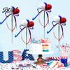 4th July Celebration Decor Independence Day Colorful Balls And Branches, Red White Blue Floral Poles, Table Decoration Reusable Plastic Foam Spheres,