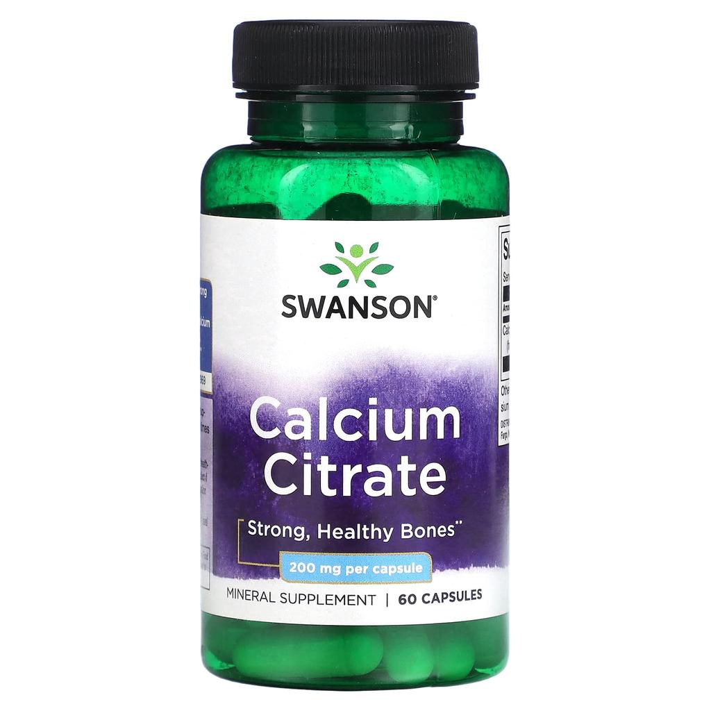 Swanson Calcium Citrate, 200 Mg, 60 Capsules