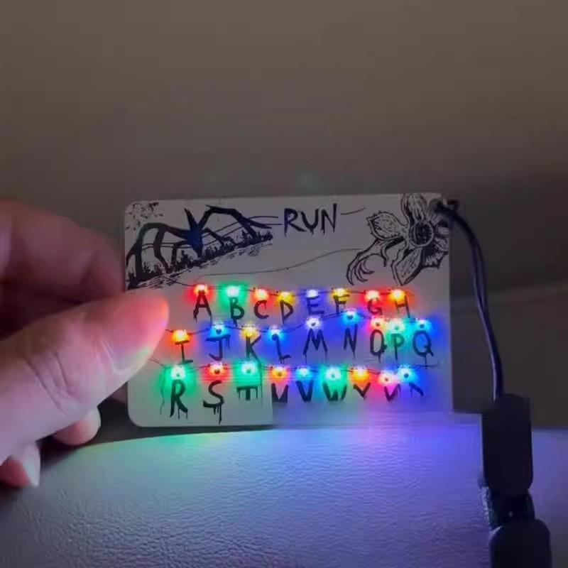 Anime Merchandise Card Light Pendant 26 Letter Light Bag Car Charm for Festival Presents Toy Hobbies Action Figure Accessory