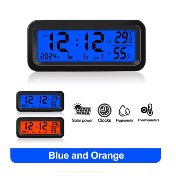 ЖК-цифровые автомобильные часы, термометр, гигрометр, автомобильные часы на приборной панели, дисплей времени с подсветкой сзади, автомобильные аксессуары для интерьера