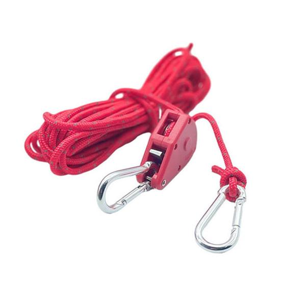 1 Набор Натяжитель веревки с роликом и шнуром 4/5 м, сверхпрочный, для наружного использования, для бэкпэкинга, туризма, катания на лодках, кемпинга, Регулятор-затяжитель оттяжной веревки