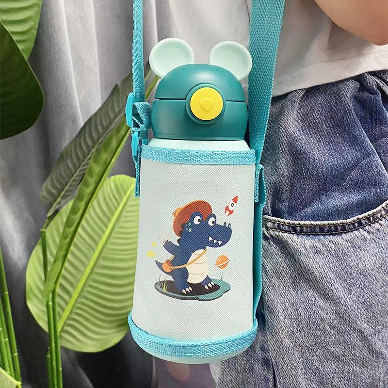 304 Stainless Steel Bouncing Straw Cup with A Collection of Cartoon Stainless Steel Children's Mug. High Quality Practical Daily Use