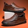 Fashion Genuine Leather Men's Loafers Non-Slip Slip On Walking Flats Breathable Outdoor Casual Shoes Male Work Office Driving Footwear