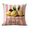 1pc Italian Lemon Design Pillowcase, 45.72x45.72cm, Soft Polyester, Single-sided Print, Vibrant Summer and Spring Decorative Pillowcase with Zipper Cl