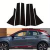6 шт. Подходит для Hyundai Kona Encino Kauai i20 2018 2019 2020 2021 2022 2023 Глянцевая черная накладка на стойку кузова, отделка окон, наклейка на боковую часть двери