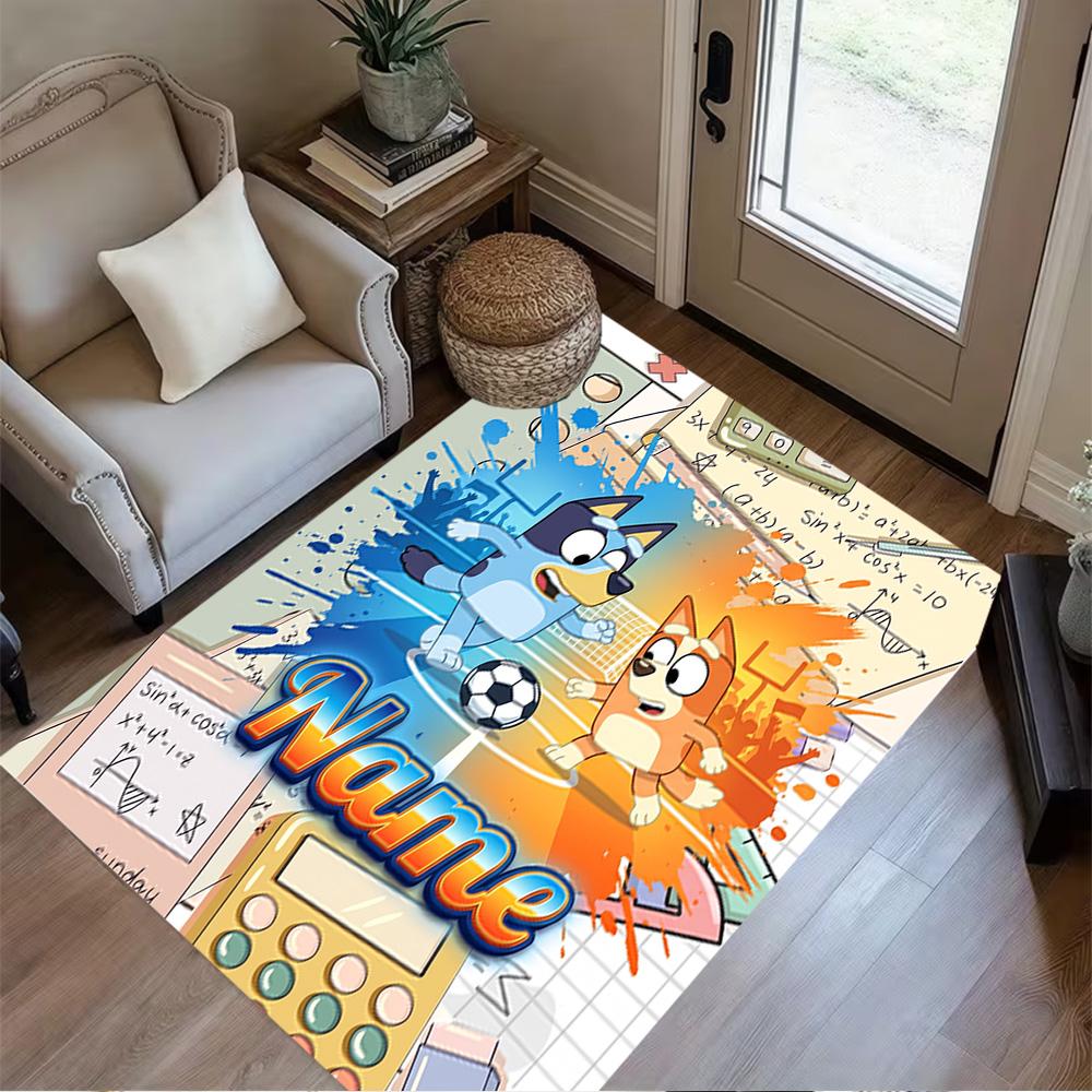 Soccer Fun Personalized Name Floor Mat Design for Bedrooms Foyer Hallway Entryway Anti-slip Rug Office home decor Gift for Festivals