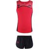 Simple Quick-Dry Sweat-Wicking Comfortable Breathable Round Neck Casual Sports Suit Unisex Sportswear Black Red ADLG009-1