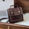 2025 New British Style with Pendant Ladies Shoulder Bag Large-capacity PU Waterproof Portable Bag Retro Light-weight Solid Color Backpack