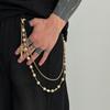 Pants Chain Faux Pearls Metal Flower Decor Wallet Chain Multi-layered Design Hip-hop Style Wallet Chain Wearable Art Accessory