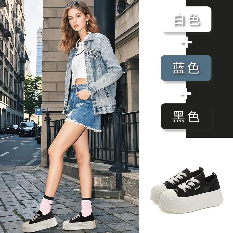 Foam sole white shoes women's summer new thick sole heightening breathable casual single shoes women's small women's shoes tide