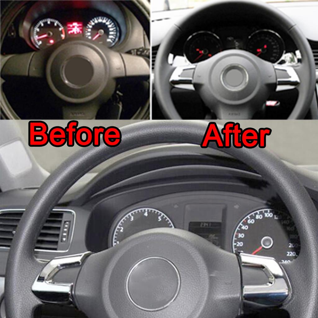 Для VW Golf MK6 Polo Eos Jetta Caddy Touran Bora Хромированная накладка на руль 2009 2010 2011 2012 2013 2014 Автомобильные детали Аксессуары для интерьера Стайлинг