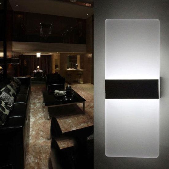 LED Wall Light Modern 3W Rectangular Acrylic LED Wall Sconces Light Bedside Decoration Lamp