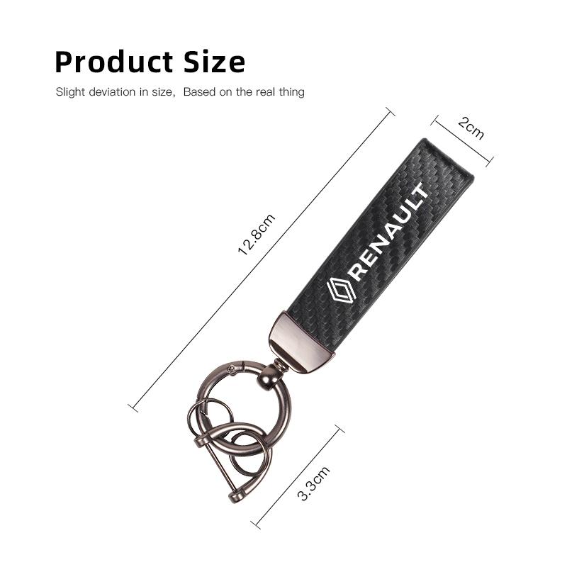 For Renault 2026 New Hub Caps 1Pcs Carbon Fiber Leather Car Keychain Key Ring Chain For Renault Clio Kadjar Koleos Megane Espace