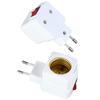 1/2Pcs Spiral Pattern Bulb Socket EU Plug Adapter E27 Thread Connector Durable Lamp Base