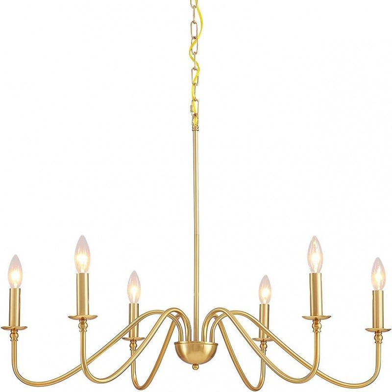 Ретро Лофт Люстра для Гостиной Освещение E14 Винтаж Американский Стиль Черный/Золотой Потолочная Люстра Бытовая Лампа для Столовой